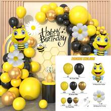 119pcs Bee-Themed Balloon Arch Set, Includes Bee And Daisy Foil Balloons, As Well As Yellow, Black, And Gold Latex Balloons. Perfect For Birthday Parties, Baby Showers, Engagements, Weddings, Bridal Showers, And Bee-Themed Party Decorations. - Multicolor - View 9