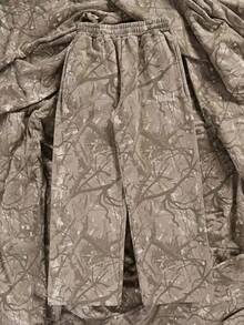 Sweatpants Wide Leg Straight Casual Pants Fitness Loose Printing Camouflage Running Pants Men - 橄欖綠 - 查看 1