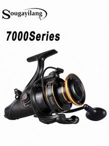 SOUGAYILANG Carp Fishing Reel With Dual Brake System | 6+1 Bearings, 5.5/4.7:1 Gear Ratio | Precision Machined Aluminum Spool | Interchangeable Left/Right Handle, Suitable For Freshwater Carp Fishing