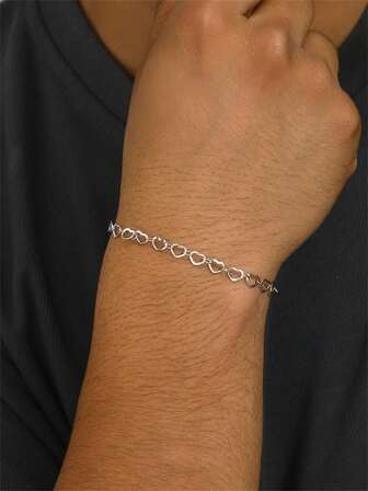 1pc Simple And Fashionable Men's Longge Chain Bracelet