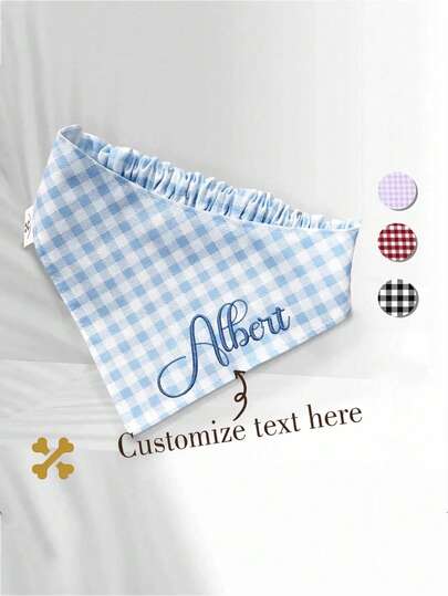 Personalized Plaid Dog And Cat Bandanas With Elastic - Customizable Pet Scarves For Stylish Comfort - Dog Gifts - Plaid Bandanas, Dog, Vintage, Casual, Unisex, Old Money, Stylish, Cute, Custom, Personalized, Unique, Bespoke, Ideal Gift For Him, Ideal Gift For Her, Pets, Summer, Chic Fall, Clothing Accessories, Custom Scarves And Scarf Accessories