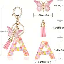 1pc Pink Keychain, Christmas Keychain, Women's Letter Keychain With Tassel, Can Be Hung On Keys, Wallet, Handbag, Backpack, Holiday Christmas Gift, Home Decor - Multicolor - View 3