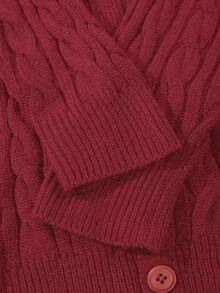 ANDREILEE 男士 V 领休闲宽松开衫毛衣，百搭美式街头风长袖针织套头衫，春/秋/冬 - 紅色 - 查看 9