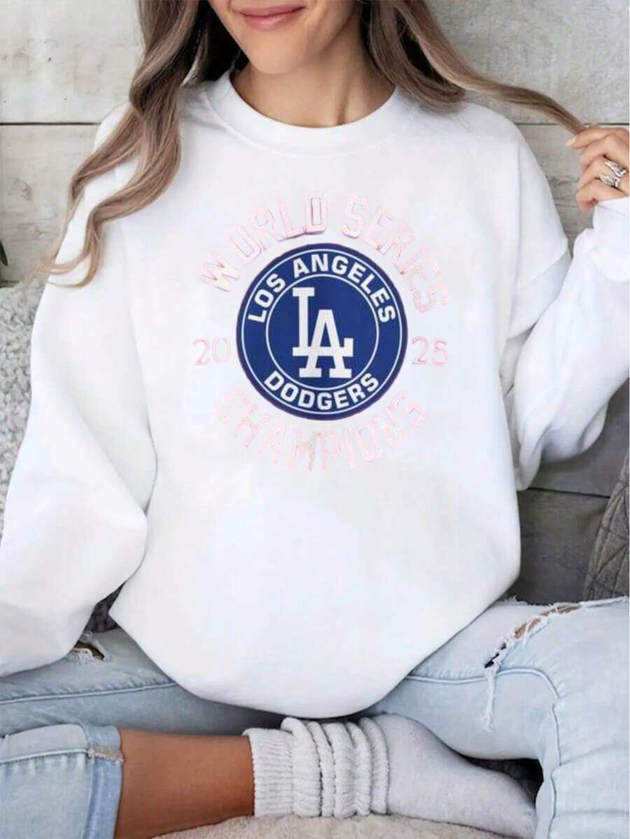 Los Angeles Dodgers World Series Champions Unisex Sweatshirt-2 (2) - 白色 - 查看 1