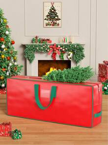 1pc Christmas Exclusive Storage Bag, Gift Bag, Home Decoration Bag, Large Capacity Wholesale Item Storage Bag, Waterproof Design, Reusable, Suitable For Gifts, Dust-Proof Large Item Gifts, Clothing, Holiday Supplies, Toys, Food Portable Bags - Red - View 1