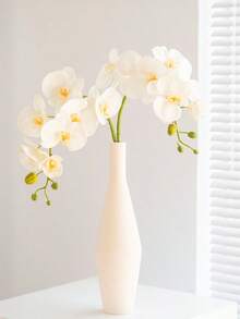 10pcs 70cm Artificial Orchid Stems, 9pcs Realistic Texture Phalaenopsis Orchid Flower Heads, Classic Style Artificial Orchid Bouquet, Decorative Silk Orchid Flowers, Suitable For Living Room Home Decor, Hotel Wedding Floral Arrangement, Chinese New Year, Valentine's Day And Mother's Day Gift For Girlfriend And Mother, Birthday And Graduation Gift - White - View 2