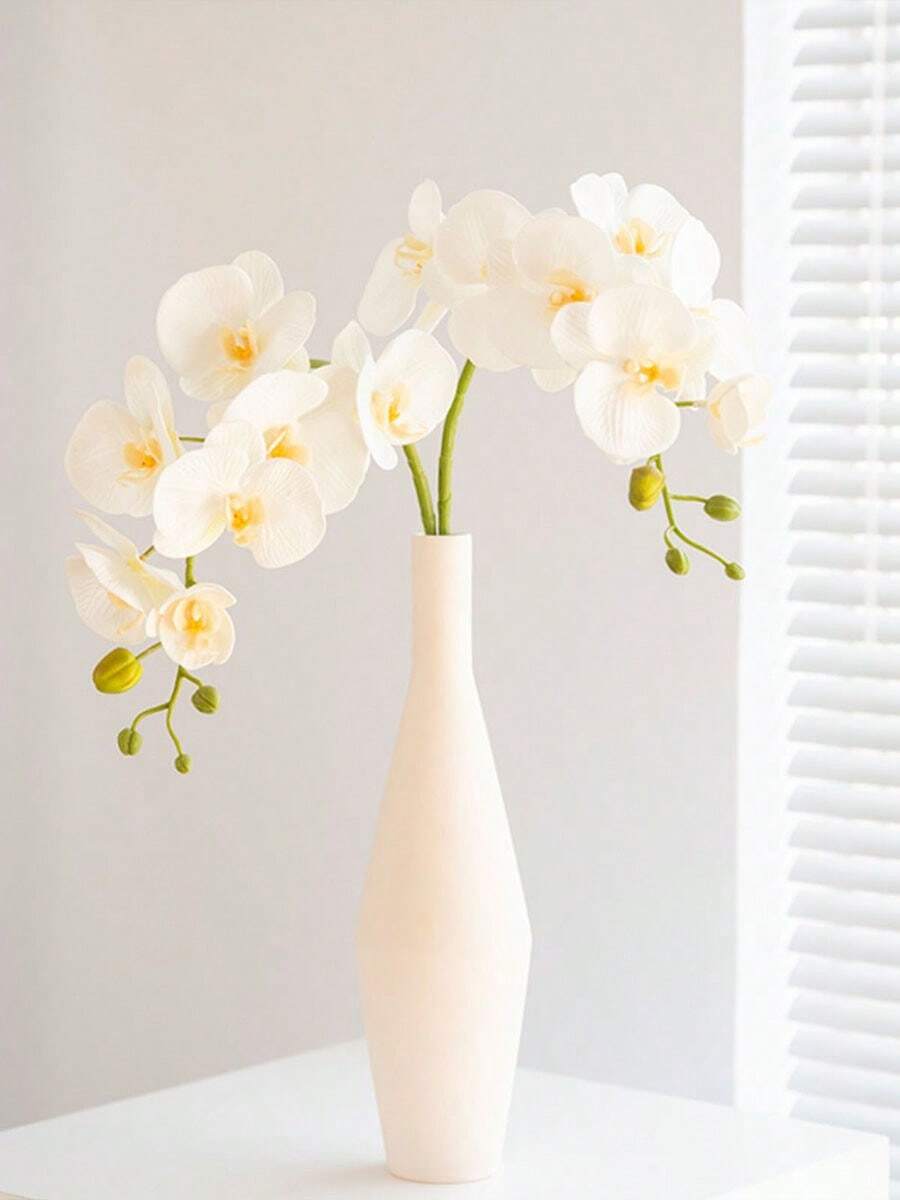 10pcs 70cm Artificial Orchid Stems, 9pcs Realistic Texture Phalaenopsis Orchid Flower Heads, Classic Style Artificial Orchid Bouquet, Decorative Silk Orchid Flowers, Suitable For Living Room Home Decor, Hotel Wedding Floral Arrangement, Chinese New Year, Valentine's Day And Mother's Day Gift For Girlfriend And Mother, Birthday And Graduation Gift
