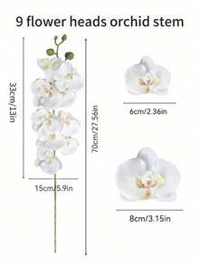 10pcs 70cm Artificial Orchid Stems, 9pcs Realistic Texture Phalaenopsis Orchid Flower Heads, Classic Style Artificial Orchid Bouquet, Decorative Silk Orchid Flowers, Suitable For Living Room Home Decor, Hotel Wedding Floral Arrangement, Chinese New Year, Valentine's Day And Mother's Day Gift For Girlfriend And Mother, Birthday And Graduation Gift - White - View 16