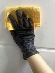 100/50 pares de guantes de nailon negro premium sin polvo. Sin polvo, engrosados, resistentes a la abrasión, a prueba de pinchazos, impermeables y resistentes al aceite, antideslizantes, muy elásticos, duraderos y resistentes a las manchas. Adecuados para limpieza, limpieza de cocina, bodas, decoración del hogar, decoración de habitaciones, utensilios de cocina, accesorios de cocina, almacenamiento, picnics, bolsas pequeñas, paraguas, pintura y cumpleaños (embolsados). - Negro - Ver 9