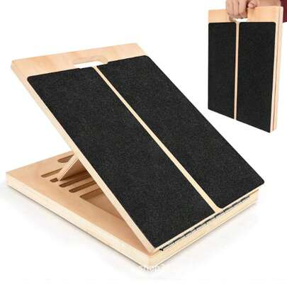 Wooden Inclined Board, Foldable Wooden Stretching Board, Wooden Tiptoe Stool, Calf Stretching Board, Ankle Elastic Board