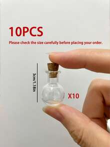 20/10pcs Mini Decorative Glass Bottles - Cute Glass Jars With Soft Cork Stoppers, Round Wishing Bottles, Glass Bottle Pendants, Mini Perfume Bottles, Decorative Miniature Drift Bottles, Suitable For DIY Crafts, Wedding Favors, Home Decor, Party Souvenirs - Multicolor - View 16