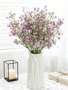 1束人造塑料满天星花束，仿真花，适用于情人节、新娘、婚礼、秋季、家居装饰、花瓶填充、派对、生日、户外花园装饰 - 紫紅色 - 查看 8