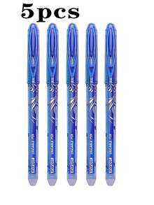 5/8/12pcs Blue Erasable Pens - Erasable Pens, Erasable Pens With Erasers, Friction Pens With Erasers At The End, Erasable Gel Pens, Writing Pens For Children And Adults. - Blue - View 6