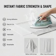 1 Piece Easy Iron White Fusible Thermal Lined - No-Sew Heat-Activated Adhesive, Polyester Fabric For Sewing, Quilting, And Crafts - Essential For DIY Tote Bags, Home Decor Projects, Sewing Accessories, Bag Making, Smooth Texture Fabric - Multicolor - View 5