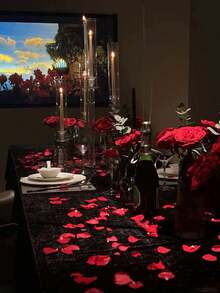 1000片/2000片人造玫瑰花瓣，仿真玫瑰花瓣，浪漫无纺布仿玫瑰花瓣，红/白/蓝/粉玫瑰花瓣，适用于婚礼、情人节礼物装饰、庆典装饰、家居装饰，浪漫手工散落花材，无纺布材质，多层花瓣，散落花材，告白花瓣，填充物，家居装饰，周年纪念装饰，情人节装饰 - 彩色 - 查看 4