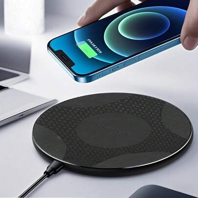 15W trådlös snabbladdare kompatibel med iPhone 16/15/14/13 Pro, S25/S24/S23/S22 Ultra/S21 Note20, Pixel 8/7 Pro, Mate60, Mi 13. Lätt och bärbar, oumbärlig för affärsresor och kontorsbruk.