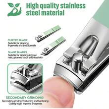 6 Pcs Ear Wax Removal Tool Set With Storage Tube, + 8 Pcs Nail Clipper Set - 粉紅色+綠色 - 查看 10