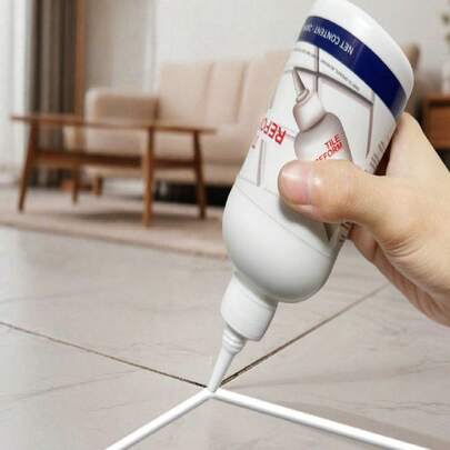 JAYSUING Keo trám mạch gạch men 260ml - Sửa chữa vết nứt, làm mới, dùng cho nhà bếp, phòng tắm, chống thấm, chống nấm mốc, keo trám mạch cho gạch men, ván gỗ, bồn rửa, phòng tắm, v.v. Không cần chất tẩy trắng - Màu trắng