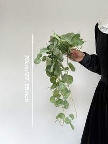 1件仿真垂吊藤蔓，逼真秋海棠叶，植绒绿植，模拟爬藤，绿叶繁茂，适用于家居卧室、客厅、厨房、办公室、墙面、阳台、书架装饰、橱窗展示。 - 彩色 - 查看 12