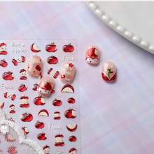 Silver Nail Art Stickers Heart Star Nail Decals With Metal Design 5D Embossed Self Adhesive Clock Nails Stickers Charms Supply For Women Girls Kid Manicure DIY Decorations - 顏色01 - 查看 2