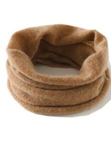 1pc Unisex 100% Cashmere Knitted Neck Warmer Scarf, Autumn/Winter Outdoor Riding Windproof Warm Neck Gaiter - Multicolor - View 5