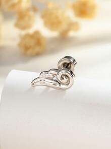 1pc Skin-Friendly Hypoallergenic Titanium Steel Angel Wing Design Unisex Screw Ear Bone Piercing Earring - Angel Wing Ear Bone Nail - View 9