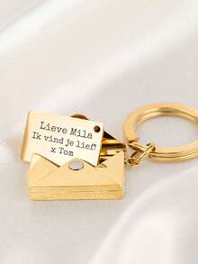 Móc khóa thép không gỉ khắc tên cá nhân này là một món quà tinh tế và nhỏ gọn, hoàn hảo cho Ngày Valentine, Giáng sinh hoặc Kỷ niệm ngày cưới dành cho bạn gái của bạn. Một phụ kiện đơn giản và thời trang. Tình yêu vĩnh cửu, Phong cách những năm 2000 - móc khóa - Xem 13