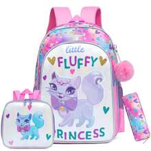 3pcs/Set Animal Pattern Girls' Backpack, Multi-Pocket Design With Crossbody Bag And Pencil Case, Suitable For Back To School - Girls' Schoolbag Set - View 16