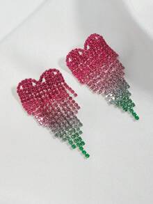 1 Pair Cute Versatile Cartoon Santa Claus & Christmas Tree Holiday Earrings (Tie Dye Gradient Random) - Multicolor - View 4