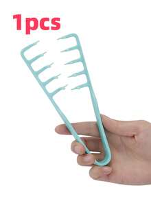 New Single-Piece Fluffy Wide-Tooth Styling Comb - Fluffy Texture, For Men, Made Of ABS Plastic With Textured Handle, Suitable For All Hair Types, Essential For Home Use, Back-To-School Season, Travel & Vacation, Can Be Used For Back-Brushing, Blow-Drying, Hairstyling, Haircuts, Edging, And Grooming - Multicolor - View 21