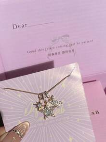 1pc Minimalist Cubic Zirconia Heart Gemstone Initial Letter DIY Necklace, Customized Simple Letter Name Necklace, Stainless Steel Initial Pendant Necklace, Fashionable, Autumn, Minimalist, Casual, Vintage Coin Customized, Personalized, Unique Gift For Girlfriend, Mom, Family, Friend, Daughter, Anniversary, Valentine's Day, Mother's Day, Birthday, Graduation, Daily Wear, Wedding, Prom - Gold - View 5