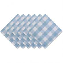 DII Buffalo Check, Juego de servilletas, 20 x 20 Pulgadas, Azul Claro y Blanco, 6 Piezas - Azul claro y blanco - Ver 11