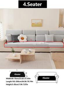 1 Stück Stretch Sofabezug, rutschfeste Vollabdeckung Sofa Sitzbezug, Chenille Stoff Allwetter Sofa Kissenbezug, dicker Sofa Überwurf, maschinenwaschbar, staubdicht, tierfreundlich, dekorativ, verstellbar für Ecksofa, Schlafzimmer, Büro, Wohnzimmer 1/2/3/4 Sitzer - Hellgrau - Übersicht 18