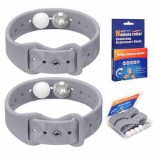 MEIYYJ 1 Pair/2pcs Anti-Motion Sickness Wristbands, Silicone Double-Clip Bracelets, Ergonomic Design