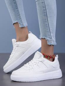 Women's Retro Mary Jane Sneakers Platform Cushioned Sole Casual Street Style Shoes - White - View 7