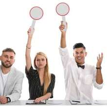 VILLCASE Tablero De Puntuación Borrable 4 Piezas Para Votación Marcador De Escritura Reutilizable Con Paletas De Respuesta Espuma Para Eventos Deportivos Y Subastas - como se muestra-20X10CM - Ver 4