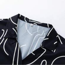 2pcs/Set Women's Loose Casual Floral Peplum Top And Wide-Leg Pants Suit, Spring 2026 Black Summer - Black - View 5