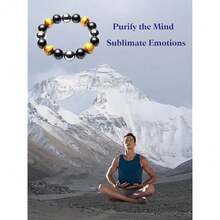 Triple Protection Bracelet-For Protection-Tiger Eye Stone-Hematite-Black Obsidian-Crystal Gemstone Bracelet-12mm Beaded Stretch Bracelet-Smallest,Small,Medium,Large Size-Bring Good Luck And Prosperity,SmallestSize - 最小尺寸 - 查看 6