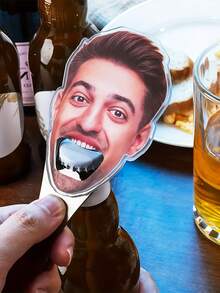 Dụng cụ mở nắp chai bia thiết kế hình mặt người độc đáo, quà tặng trang trí nhà bếp, nhà hàng, quán bar, tiệc tùng, đám cưới vui nhộn dành cho người lớn, quà tặng Ngày của Cha, vật dụng cần thiết cho đám cưới, đa chức năng, bền, trang trí, có thể tái sử dụng. - Nhiều màu - Xem 3