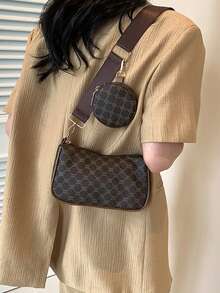 ¡Combo Perfecto y Práctico! Set de Bolso Cuadrado Mini y Monedero para Mujer | Estilo Cruzado con Diseño Geométrico y Toques Retro | Incluye Bolsillo Especial para Monedas y Accesorios | Ideal para Salidas Informales y Eventos de Día - Multicolor - Ver 5