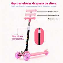 Regalo Navideño Niños  Patinete 3 Ruedas Ruedas Luminosas Vibrantes Equilibrado Ambiente Festivo Navideño Juguete Exclusivo - Rosa - Ver 5