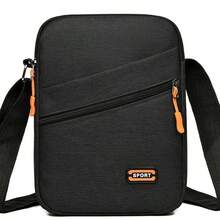 Sports And Leisure Nylon Crossbody Bag - Adjustable Shoulder Strap, Multiple Zipper Compartments, Solid Blue Color For Business And Daily Use, Secure Zipper Closure, Durable Construction, Travel Accessory, Stylish Design, High-Quality Material, Compact Backpack, Urban Lifestyle, Suitable For Men And Women, Best Christmas Gift - 黑色 - 查看 6