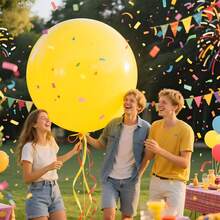 Bóng bay màu vàng kích thước 36 inch (khoảng 91,4 cm), 2/4/6/8/10 quả, bóng bay cao su dày, màu vàng mờ, bơm khí heli, thích hợp cho cô dâu, tiệc tùng, sinh nhật, trang trí chủ đề hoa hướng dương. - Màu vàng - Xem 7