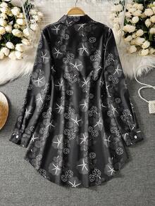 Women's Long Sleeve All-Over Print Casual Arabic Style Top - Multicolor - View 2