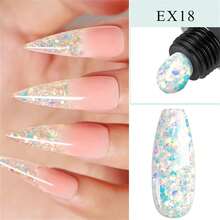 MEET ACROSS Bộ dụng cụ nối móng 5 món, gel nối móng poly nhiều màu sắc lấp lánh kèm dung dịch chống dính và hai khuôn, cọ vẽ móng, hoàn hảo cho người mới bắt đầu và làm móng tại nhà. - Nhiều màu - Xem 3