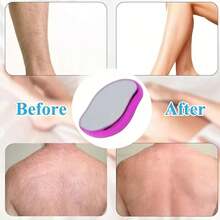 1Pcs Portable Hair Removal Device, Manual Crystal Hair Removal Device, Reusable Nano Glass, Available In Multiple Colors, Easy To Clean, Perfect For Soft And Silky Skin, Skin Exfoliation - Màu xanh lam - Xem 4