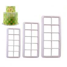 3pcs Geometric Shape Cutters - Creative Multifunctional Design, Fondant Cake Printing Mold, Geometric Realistic Cookie Cutter, Geometric Pattern Embossing Strips - White - View 10