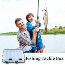 Double Sided 12 Compartments Fishing Lures Spoon Hooks Baits Hook Tackle Beads Plastic Storage Box Case - Transparente - Ver 3