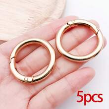 5个弹簧O型环圆形登山扣钥匙圈扣锌合金圆形弹簧钩适用于钥匙链钥匙圈DIY钱包手提包链条环扣替换件 - 彩色 - 查看 21