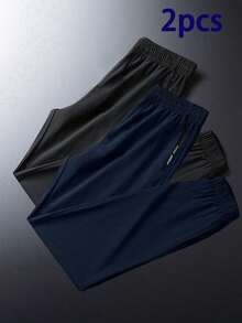 2pcs/Set Casual Outdoor Workout Drawstring Pants For Teen Boys - Multicolor - View 3